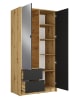 Feldmann-Wohnen Kleiderschrank Katania Eiche Artisan / schwarz 101 / 54,5cm / 200,5cm