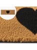 relaxdays Fußmatte "Herz" in Natur/ Schwarz - 75 x 25 cm