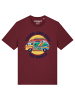 wat? Apparel T-Shirt Travel and surf in Weinrot
