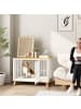 Pawhut Hundekäfig Weiß+Eiche 86B x 60T x 70H cm
