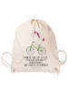 Mr. & Mrs. Panda Sportbeutel Einhorn Radfahrer mit Spruch in Creme