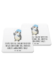 Mr. & Mrs. Panda Glasuntersetzer Pinguin Duschen mit Spruch in Weiß