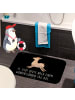 Mr. & Mrs. Panda Badteppich Lama Springen mit Spruch in Schwarz