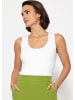 SASSYCLASSY Tank Top mit Bogenkante in Weiß