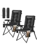 SONGMICS 2er-Set: Campingstuhl in Schwarz - (B)59.5 x (H)110 x (T)70 cm