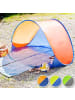 tectake Pop-Up Strandmuschel Jasmin 220 x 120 x 100 cm, blau/gelb