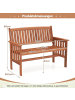 COSTWAY Gartenbank Holz 2-Sitzer in Braun