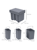 HOMCOM Einbaumülleimer in Grau 48L x 34,2B x 41,8H cm