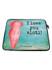 Mr. & Mrs. Panda Laptop Tasche Axolotl Liebe Design mit Spruch in Weiß