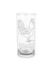 Mr. & Mrs. Panda Wasserglas Hahn Korn mit Spruch in Transparent