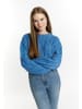 myMo Damen Strick Cropped Pullover in Himmelblau