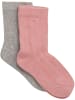 Minymo Kinder Socken "Socks Pointelle (2-pack)" in Grau