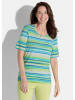 GOLDNER Blusenshirt im Streifen-Look in türkis / hellgrün / weiß