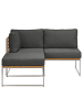 home24 home24 Loungeset 3-teilig - Webstoff / Teak massiv / Edelstahl - Hellgrau - 140 x 74 x 140 cm in Anthrazit