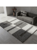 KADIMA DESIGN Teppich Hochflor Shaggy Karo Design Polypropylen Wohnzimmer in Hellgrau