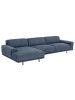 58 aufm Kessel SOFA mit Longchair links Kattryna Cordstoff blau