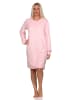 NORMANN Frottee Nachthemd langarm Bündchen - 82095 in rosa