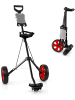 COSTWAY Golftrolley 2 Rad in Rot