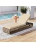 COSTWAY Sonnenliege Gartenliege Polyrattan mit Auflage in Khaki