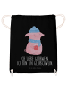 Mr. & Mrs. Panda Rucksack-Beutel Schwein Glühwein mit Spruch in Schwarz