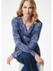 GOLDNER Kurzgröße:  Elegantes Blusenshirt, Paisley-Design in blau / gemustert