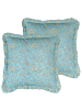 Beliani 2er-Set Dekokissen AMOENA in Blau/Braun/Weiß