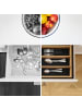 relaxdays Besteckkasten "6 Fächer" in Natur/ Schwarz - (B)35,5 x (H)5 x (T)25,5 cm