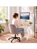relaxdays Schreibtisch in Natur/ Weiß - (B)70 x (H)82 x (T)56 cm