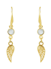 Gemshine Ohrringe WINGS - Schutzengel - Chalcedon in gold coloured