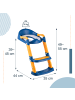 relaxdays Kinder-Toilettensitz in Blau/ Gelb - (B)35 x (H)39–45 x (T)44 cm