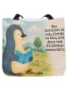 Mr. & Mrs. Panda Tote Bag Pinguin Buch Design mit Spruch in Weiß