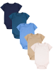 TupTam Jungen Baby Body Kurzarm 5er Pack in beige/blau