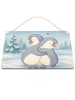 Mr. & Mrs. Panda holzbild Pinguine Kuscheln Design ohne Spruch in Weiß