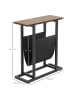 HOMCOM Beistelltisch-49L x 19B x 55H cm-Dunkelbraun+Schwarz
