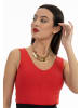 faina Damen Strick Tank Top in Rot