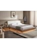 Beliani Doppelbett mit LED ZEN in Braun/Weiß - (W) 328 x (H) 86 x (L) 229 cm