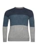 Man's World Rundhalspullover in blau-petrol-grau