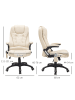 HOMCOM Massagesessel-62L x 68B x 111 – 121H cm-Cremeweiß
