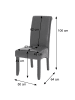 MCW 2er-Set Esszimmerstuhl N67, Wildlederoptik, schwarze Beine