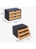relaxdays Schubladenbox in Schwarz/ Natur - (B)33 x (H)20 x (T)21 cm