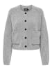ONLY Klassischer, minimalistischer Strickcardigan mit Taschen in Grau-2