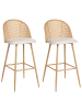 Beliani 2-tlg Barhocker CORNELL in Braun/Beige