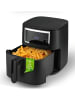Gourmet Maxx Heißluft-Fritteuse Digital 7l 1700W schwarz matt/Edelstahl Schwarz