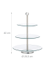 relaxdays 2x Etagere in Silber/ Transparent