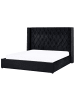 Beliani Doppelbett LUBBON in Schwarz/Silber - (W) 210 x (H) 142 x (L) 217 cm