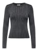 JACQUELINE de YONG Strickpullover Rundhals Langarm Komfortabel in Anthrazit