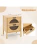 COSTWAY Nachttisch Bambus 45 x 40 x 56 cm in Hellbraun