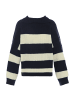 Blonda Damen Sweater in MARINE WOLLWEISS