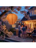 MARELIDA LED Solar Lampion Ballon mit Blumenmuster D: 30cm in braun