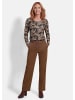 GOLDNER Hose VERA in Veloursleder-Optik in camel